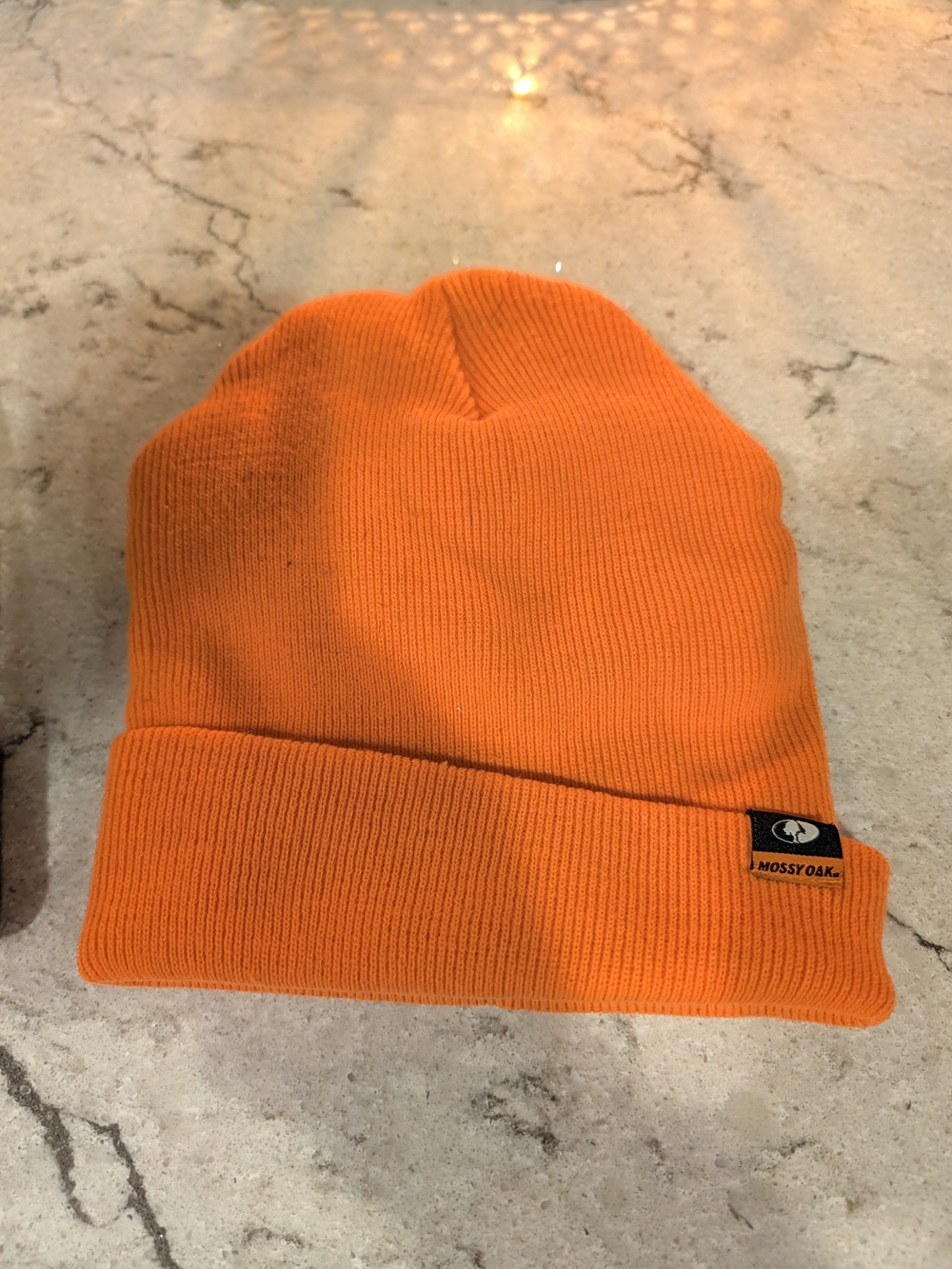 Mossy Oak Bright Orange Ribbed Cuff Beanie